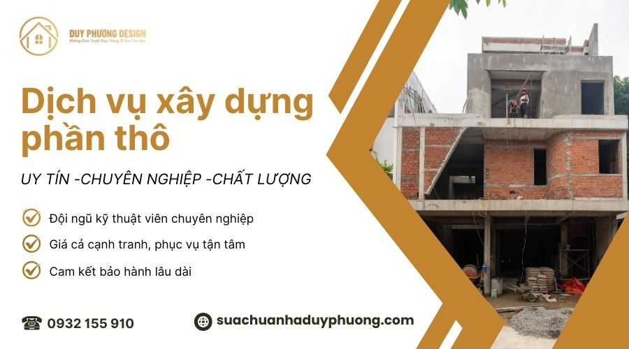 Phần thô trong xây dựng nhà dân dụng tại TP.HCM